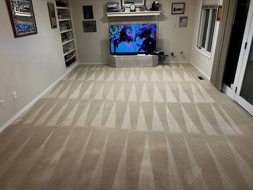 Professional upholstery cleaning of a fabric sofa in a Montclair CA living room
